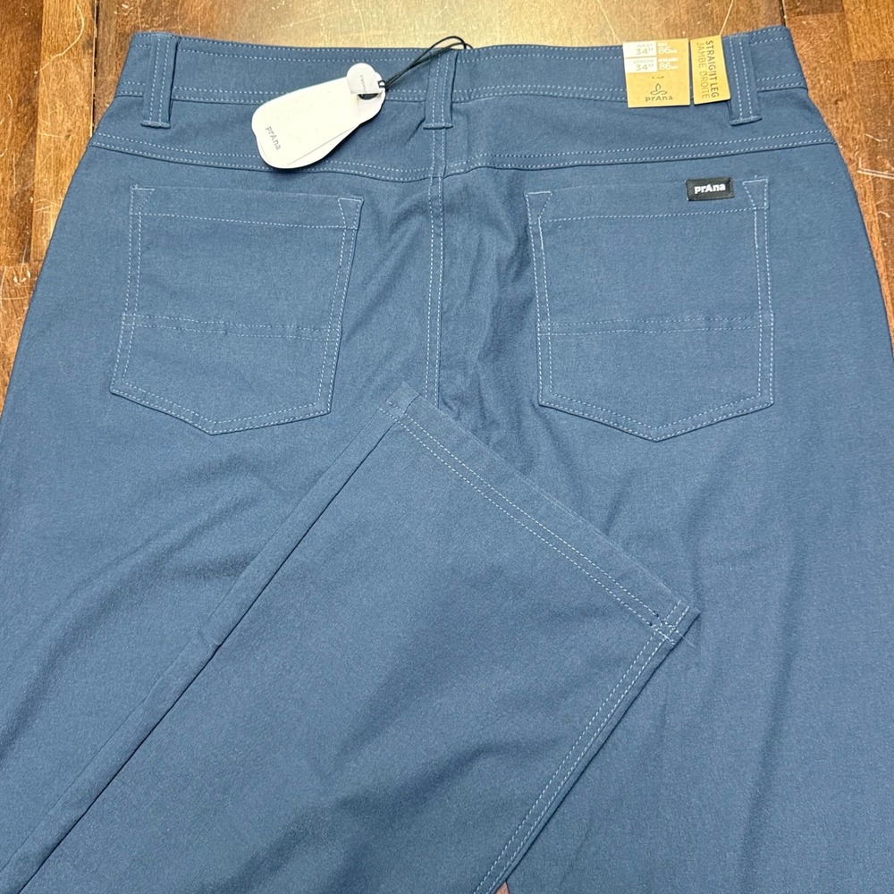 New Prana Brion Pant II Men 34x34 Stormy Night Straight Leg ReZion Stretch